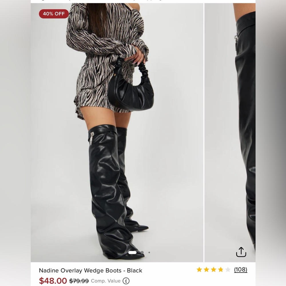 Fashion Nova Black Over the Knee Boots